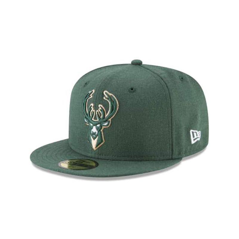 NBA Milwaukee Bucks Wool Standard 59Fifty Fitted (RCL0941) - Green New Era Caps